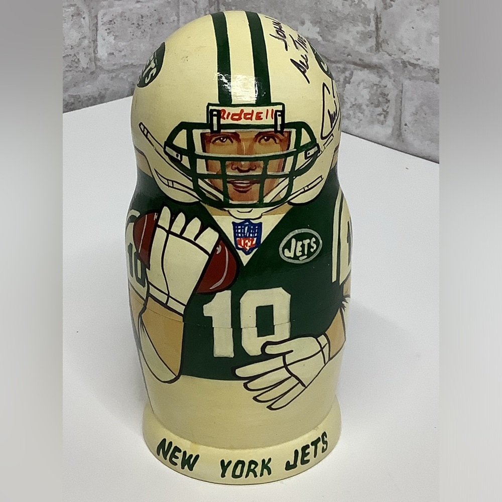 Vintage Dolls New York Jets Nesting Dolls Russian Signed Chad Pennington Rare